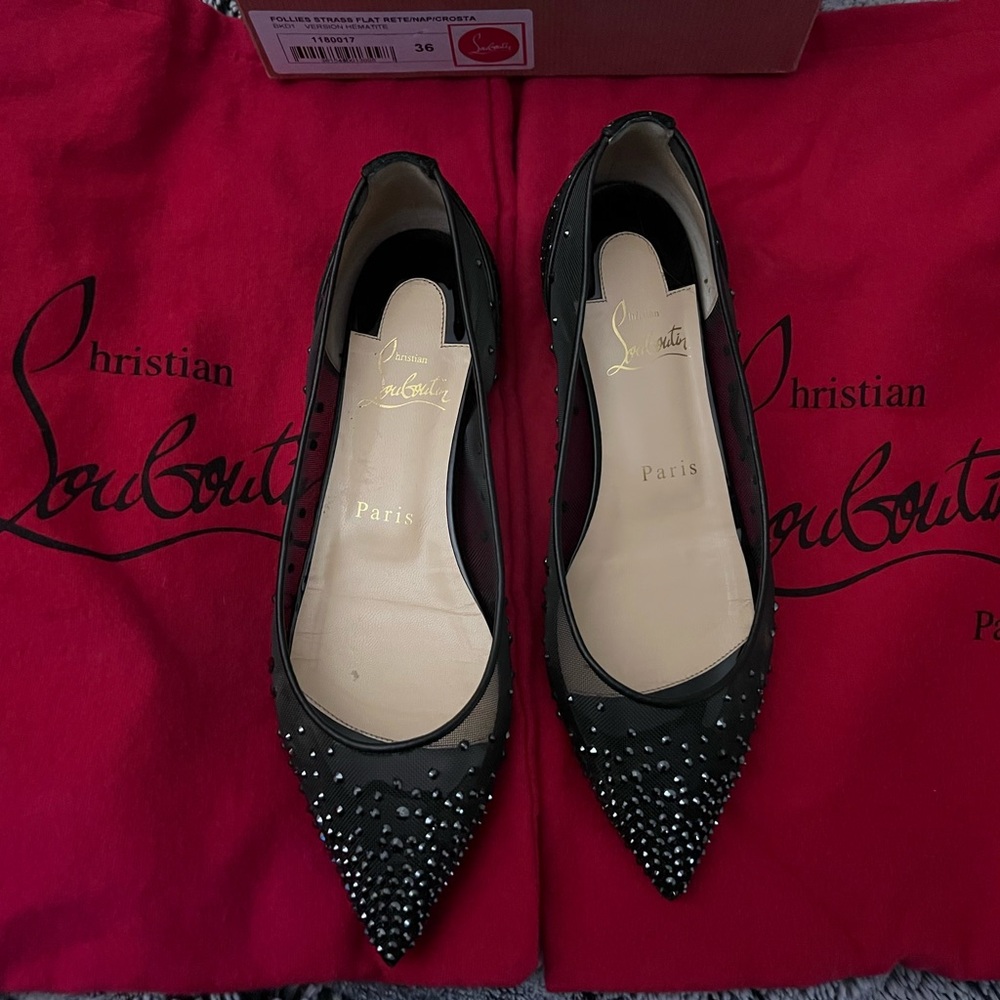 Authentic Christian Louboutin Follis Strass Black